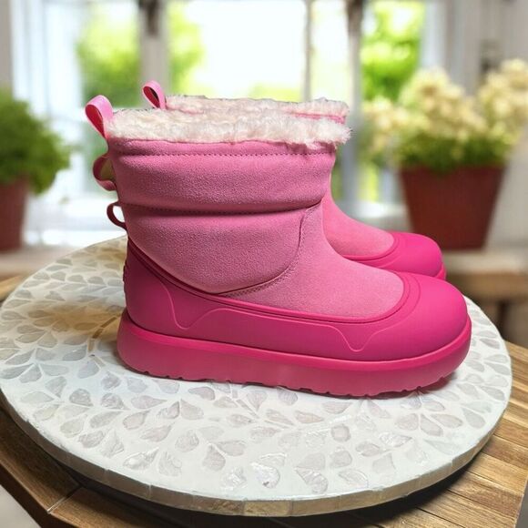UGG Classic Mini Mod Winter Snow Waterproof Sherpa Lined Boot Sachet Pink Girls - Picture 8 of 12